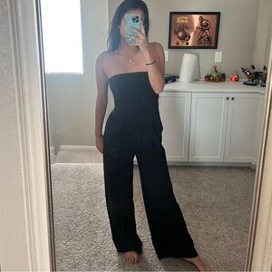 Express Black Strapless Jumpsuit